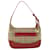 BURBERRY Nova Check Shoulder Bag Canvas Leather Beige Red Auth 51856 Cloth  ref.1043973