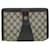 GUCCI GG Canvas Sherry Line Clutch Bag Gray Red Navy 89.01.032 Auth am4045 Grey Navy blue  ref.869559