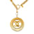 Chanel Halskette mit CC Sunburst-Medaillon-Anhänger Golden Metall  ref.1044261