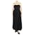 Autre Marque Vestido maxi preto com alça fina e decote quadrado - tamanho Reino Unido 8 Linho  ref.1044833