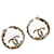 Chanel Earrings Black Golden Leather Metal  ref.1045330