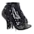 Alaïa Alaia Black Leather Maxi Fringe Sandals with Ankle Strap  ref.1046584
