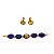 Chanel blu / Gold-Tone 2008 Set di due pezzi di orecchini a clip e bracciale con pietra con logo CC D'oro - vista 5