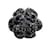 Chanel Black CC Logo Strass verzierte Metall-Strass-Ruthenium-Kamelien-Brosche Schwarz  ref.1046593