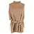 Max Mara Ribbed Sleeveless Sweater with Belt in Beige Wool  ref.1046780