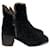 CHANEL  Ankle boots T.eu 37.5 Suede Black  ref.1047027