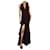 Autre Marque Robe longue plongeante en velours bordeaux - taille US 2 Polyester  ref.1047126