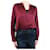 Vince Burgundy v-neck long sleeved shirt - size M Red Silk  ref.1047135