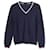 Jersey con escote envejecido y lana azul marino de Lanvin  ref.1047220