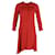 Mini abito a trapezio a maniche lunghe Theory in seta rossa Rosso  ref.1047239