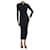 Diane Von Furstenberg Vestido largo negro fruncido de malla con cremallera - talla S Nylon  ref.1047398