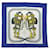 Hermès HERMES CARRE 90 Cachecol BRIDES de GALA Seda Azul Bege Auth 51321  ref.1047490
