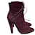Alaïa ALAIA  Ankle boots T.eu 38.5 Suede Dark red  ref.1047540