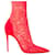 Gianvito Rossi 105 botas estilo calcetín de ante y encaje elástico Roja  ref.1047571