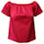 Maje Off-the-Shoulders Blouse in Fuschia Silk Satin  Pink  ref.1047919