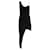 Autre Marque Michelle Mason Schwarzes asymmetrisches Devore-Kleid Samt  ref.1048284