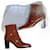 Longchamp botas de tornozelo Castanho escuro Couro  ref.1048310