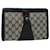 GUCCI GG Canvas Sherry Line Clutch Bag Gray Red Navy 89.01.032 auth 51456 Grey Navy blue  ref.1048466
