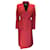 Balenciaga Rojo 2019 Abrigo de lana tipo reloj de arena con botones y botones forrados Roja  ref.1048714