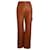 Pantaloni a gamba svasata Nanushka in poliuretano Bown Marrone Plastica  ref.1049222