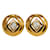 Chanel Round Diamond Rhinestone Clip On Earrings Golden Metal  ref.1049253