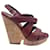 Yves Saint Laurent YSL Deauville Taurillon brown leather wedge sandals Chestnut  ref.1050193