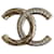 Broche CC Chanel Dourado Metal  ref.1050644