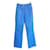 Céline Printemps 2000 Pantalon en cuir bleu céruléen  ref.1050687