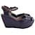 Sandalias de cuña con plataforma Marni en cuero azul Púrpura Becerro  ref.1051288