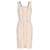 Herve Leger Gemma Metal Chain Link Detail Bandage Dress in Nude Rayon Flesh Cellulose fibre  ref.1051889