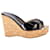 Jimmy Choo Perfume Cork Wedge Sandals in Black Patent Leather   ref.1051897