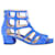 Jimmy Choo Ren 35 Caged Block Heel Sandals in  Blue Suede   ref.1051904