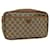 Clutch Bag de Lona GUCCI GG Couro PVC Bege 89.01.044 Auth yk8269  ref.1052270