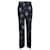 Pantaloni cropped floreali Gucci in cotone blu navy  ref.1053022