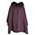 Loro Piana Fur Collar Cape in Burgundy Cashmere Dark red Wool  ref.1053085