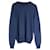 Louis Vuitton Pullover mit Ellenbogen-Patch-Logo-Stickerei aus blauer Wolle  ref.1053112