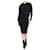 Tom Ford Vestido midi preto em malha canelada com capuz - tamanho XS Casimira  ref.1053221