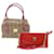 MCM Shoulder Bag Canvas Leather 2Set Red Beige Auth bs7647 Cloth  ref.1053590