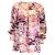 Camicetta in raso a maniche lunghe multi stampa marrone Prabal Gurung Multicolore