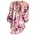 Camicetta in raso a maniche lunghe multi stampa marrone Prabal Gurung Multicolore - vista 3