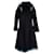 Fendi Fox Fur Collar Coat in Navy Blue Lana Vergine Wool  ref.1054684