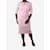 Roland Mouret Pink cloque v-neck dress and face mask set - size UK 14 Polyester  ref.1054701