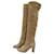 CHANEL Beige Suede Cap Toe CC Thigh High Over The Knee Tall Boots  ref.1054719