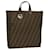 FENDI Zucca Canvas Tote Bag Nylon Brown Black Auth ep1558  ref.1054848
