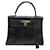 Hermès VINTAGE SAC A MAIN HERMES KELLY 28 RETOURNE CUIR BOX NOIR 1970 LEATHER HAND BAG  ref.1055317