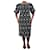 Erdem Schwarzes Kleid mit weitem Ausschnitt und Blumenstickerei – Größe UK 16 Leinen  ref.1055478