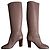 Botas altas de cuero Valentino Rockstud Beige - vista 6