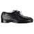 Alaïa Zapatos con Cordones Perforados Alaia en Piel Negra Negro Cuero  ref.1056384