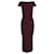 Khaite Robe midi en maille côtelée à manches courtes en coton bordeaux  ref.1056389