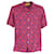 Camisa de boliche de manga curta Gucci x Adidas em seda roxa e vermelha Multicor  ref.1056398
